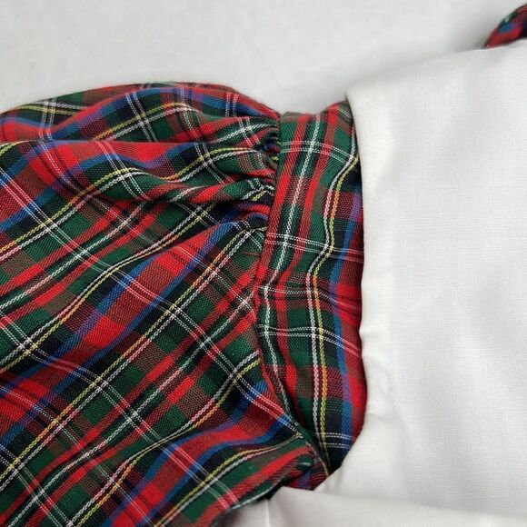 Petit Ami red Plaid dress white smocked embroidered pinafore Vintage size 2T EUC - Picture 10 of 14